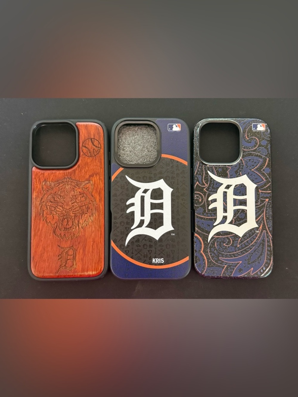 MLB Detroit‎ Tigers Navy, Black & Orange Phone Cases iPhone 16 Pro